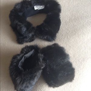 Faux Fur collar and cuffs